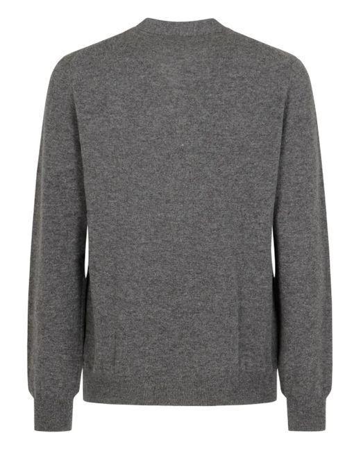 COMME DES GARÇONS PLAY Gray Heart-Patch Wool Cardigan