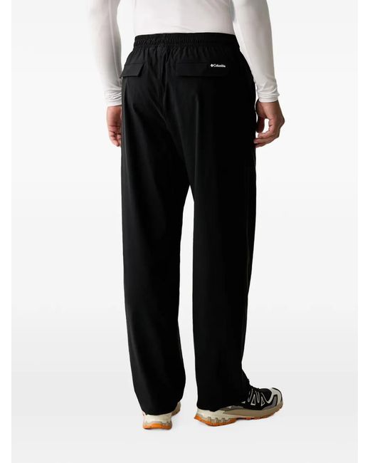 Columbia Black Elasticated Logo-Patch Trousers for men