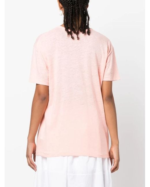 Polo Ralph Lauren Pink Mélange Linen T-Shirt