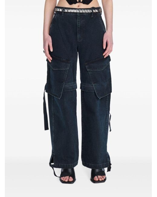 Dion Lee Blue Parachute Convertible Straight-leg Jeans