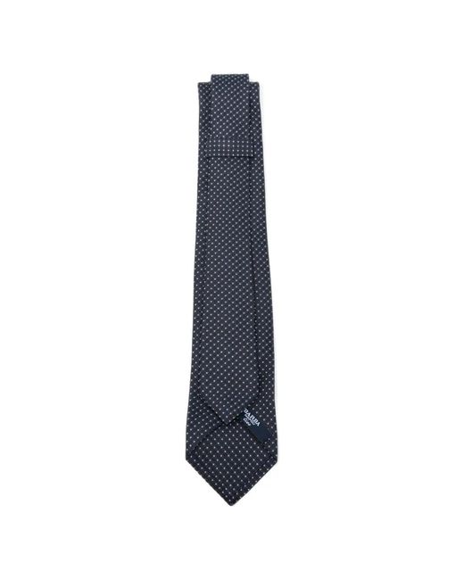Barba Napoli Blue Micro-Pattern Silk Tie for men