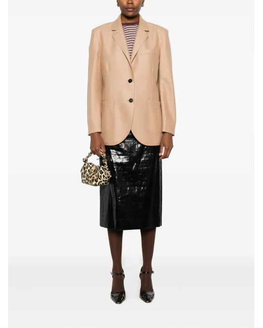 Harris Wharf London Natural Patch-Pocket Buttoned Blazer