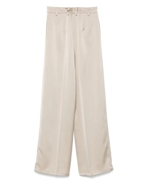 Blanca Vita White Satin Trousers