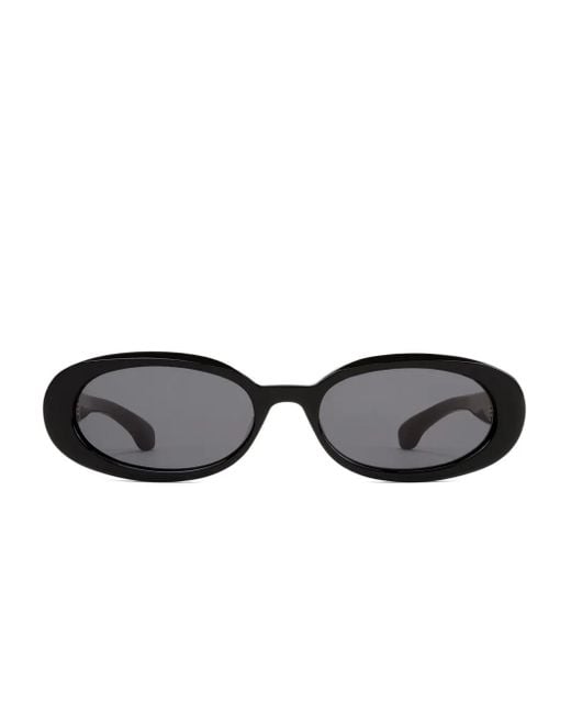 Sporty & Rich Black Oval-Frame Sunglasses