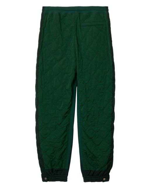 Pantaloni sportivi trapuntati di Burberry in Green da Uomo