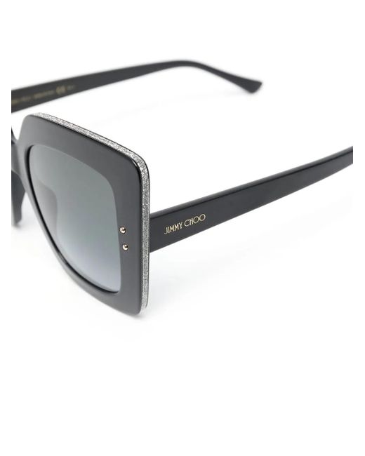 Jimmy Choo Black Auri Square-Frame Gradient Sunglasses