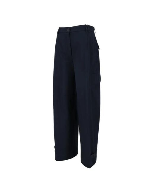 P.A.R.O.S.H. Blue Button Cargo Trousers