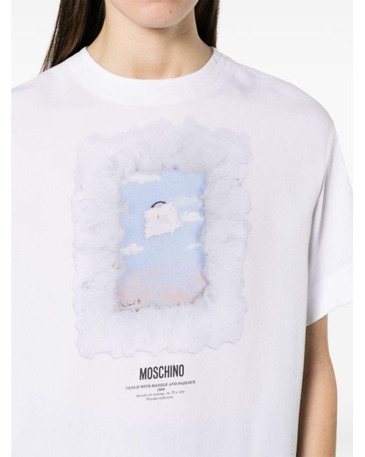 T-shirt à imprimé graphique Moschino en coloris White