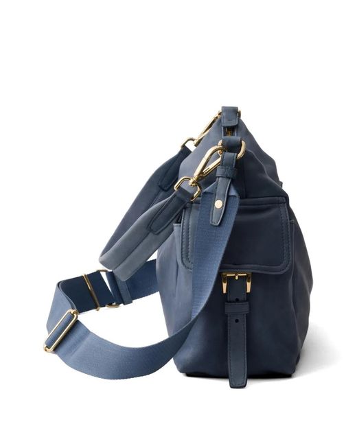 Prada Blue Explore Large Nappa Leather Bag