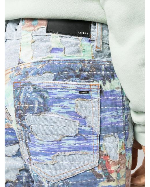 Amiri Straight Jeans in het Blue voor heren