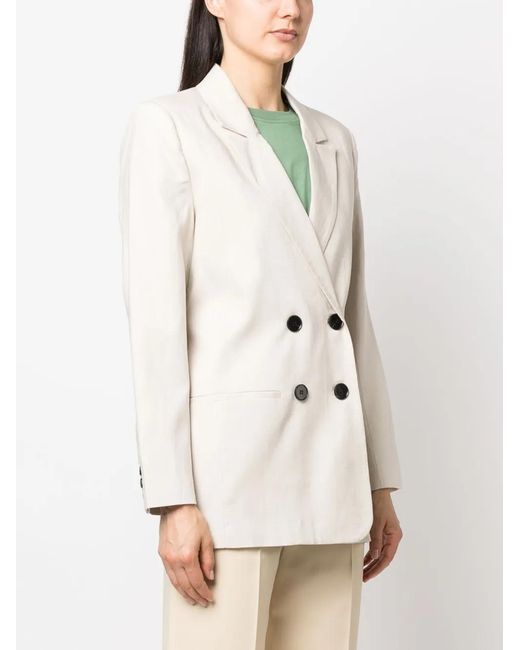 Gestuz Natural Double-Breasted Lyocell Blazer