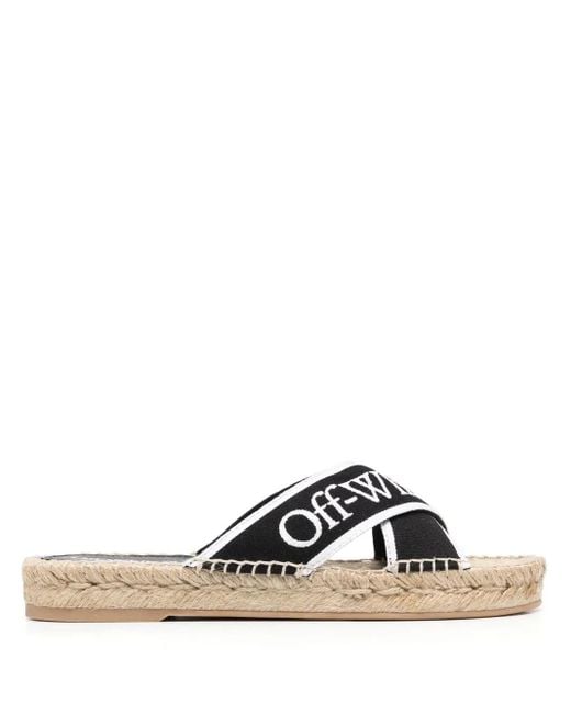 Off-White c/o Virgil Abloh Black Bookish Crossover Espadrille Sandals