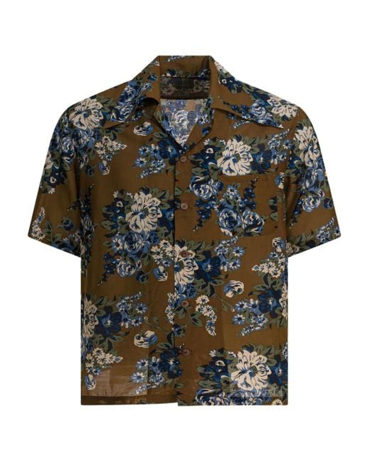 Camicia A Fiori di Kapital in Green da Uomo