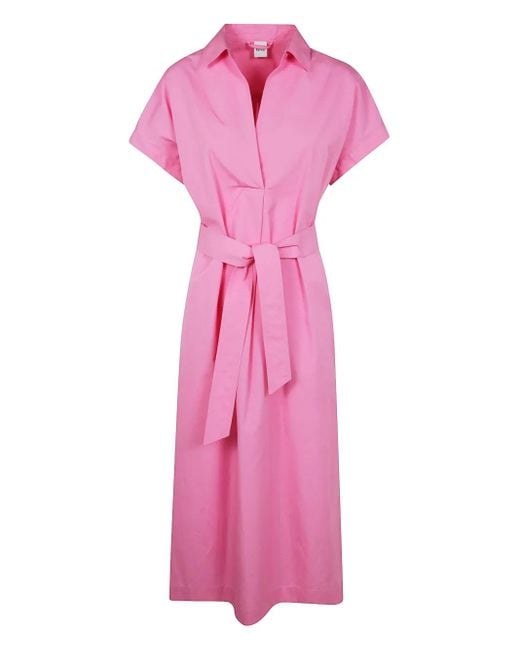 Vestido midi de algodón Aspesi de color Pink