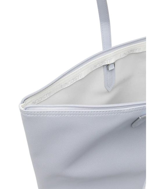 Lacoste White Zipped Tote Bag