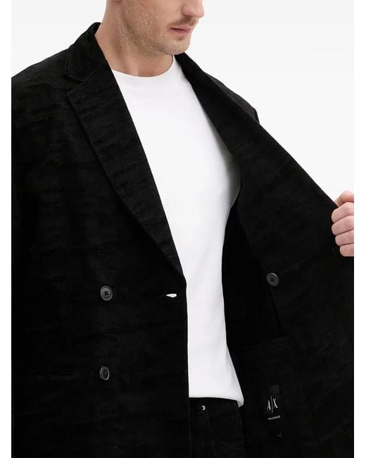 ARMANI EXCHANGE Black Double-Breasted Jacket for men