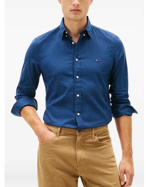 Tommy Hilfiger Blue Polka-Dot Shirt for men