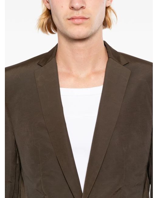 Julius Brown Blazer Boutonné À Col V for men