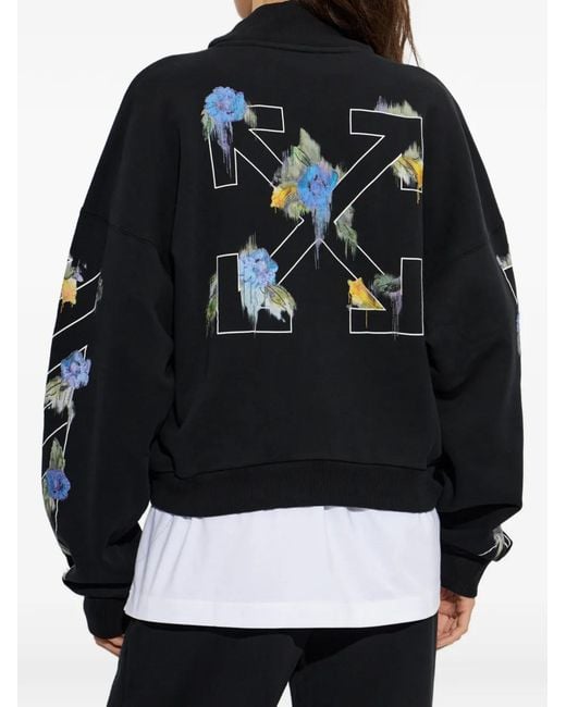 Off-White c/o Virgil Abloh Black Arrows Floral-Print Sweatshirt