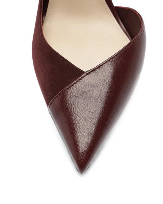 Alexandre Birman Brown Patricia 85 Suede-Panel Pumps