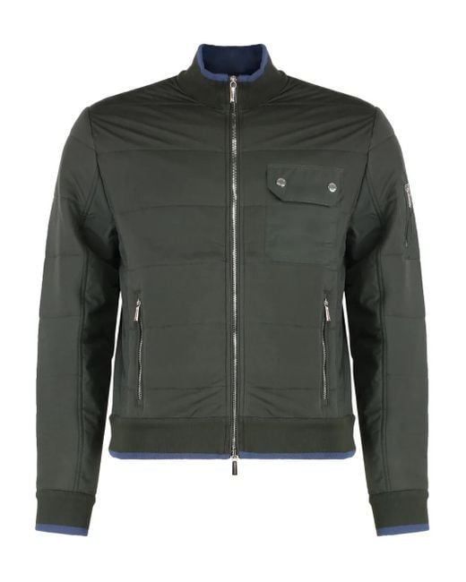 Moorer Green Corbin Zip-Up Quilted Jacket for men