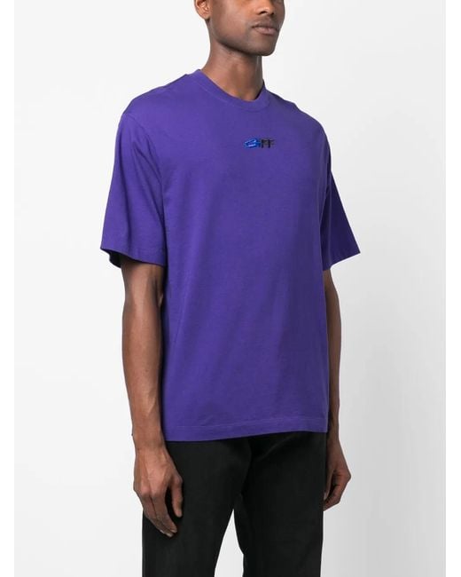 Off-White c/o Virgil Abloh Purple Crew Neck T-Shirt for men