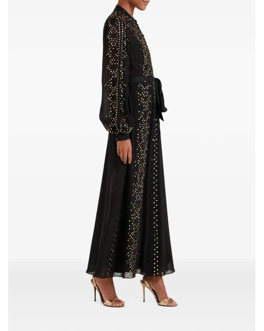 Temperley London Black Oberon Crystal-Embellished Maxi Dress