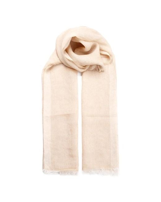 Al Duca D'aosta White Fringed-Edge Scarf for men