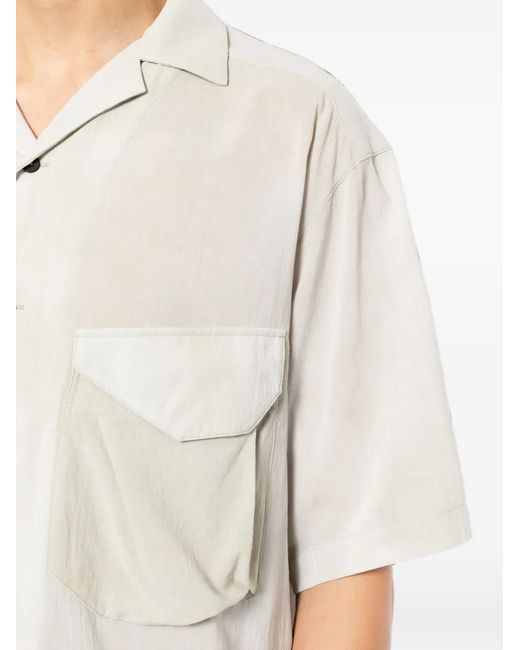 Ziggy Chen White Short-Sleeve Flap-Pocket Shirt for men