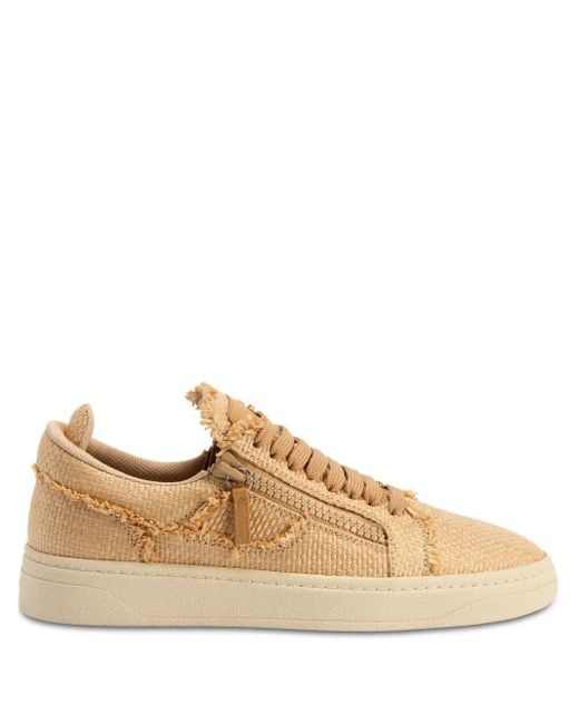 Giuseppe Zanotti Brown Gz94 Frayed-Detail Lace-Up Low-Top Sneakers for men