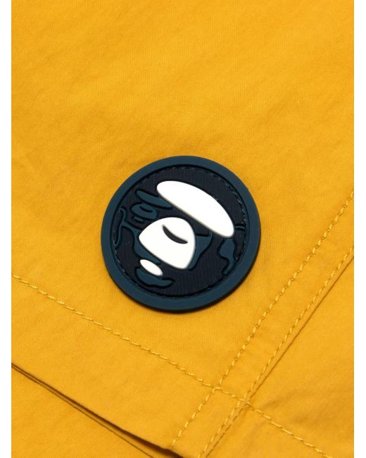 Aape By A Bathing Ape Yellow Logo Detail Shorts for men