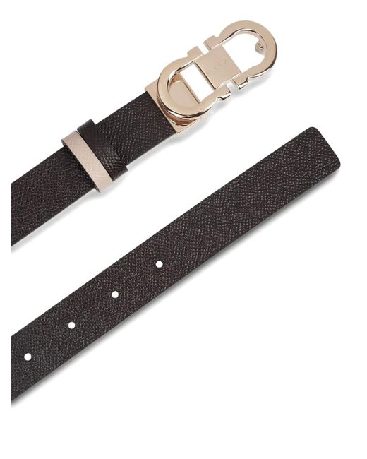 Ferragamo White Buckle Leather Belt