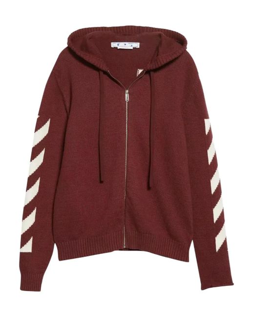 Off-White c/o Virgil Abloh Red Arrows-Motif Zip-Up Hoodie for men