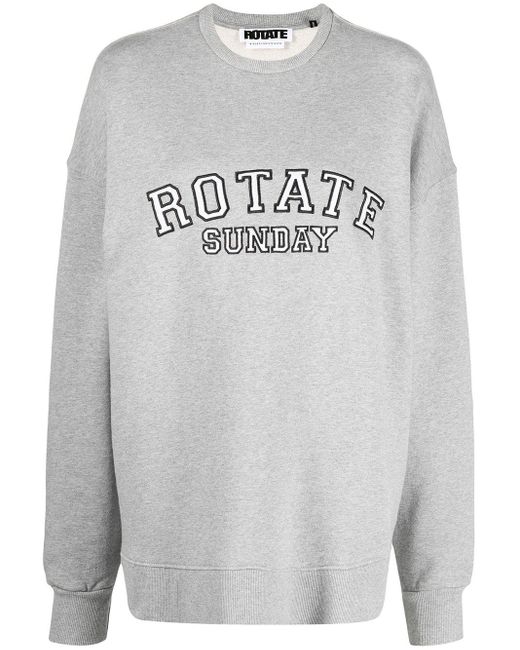 ROTATE BIRGER CHRISTENSEN Gray Embroidered Logo Sweatshirt