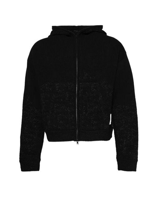 RRR123 Black Zip Hoodie for men