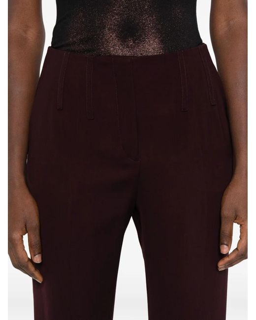 Mugler Purple Pleated Wool Trousers
