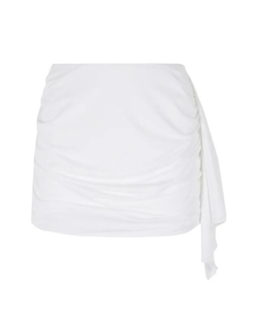 FEDERICA TOSI White Ruched Draped Skirt