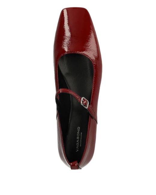 Vagabond Red Delia Patent Leather Ballet Flats