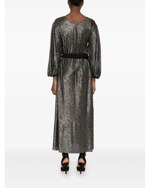 Forte_forte Black Houndstooth-Pattern Maxi Dress