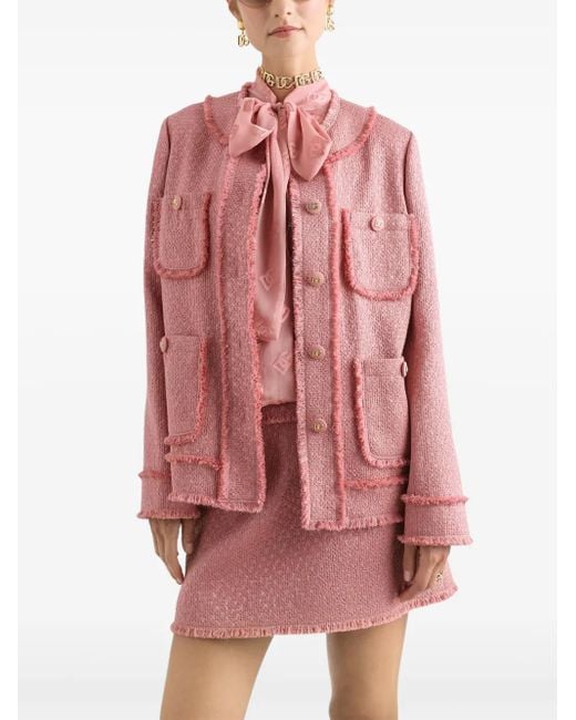 Dolce & Gabbana ツイード シングルジャケット Pink