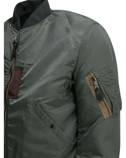 Buzz Rickson's Green Zip-Fastening Bomber Jacket for men