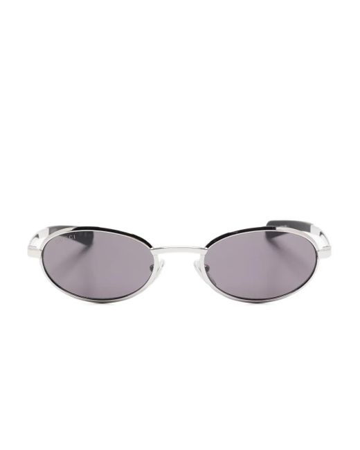 Gucci Gray Oval-Frame Sunglasses