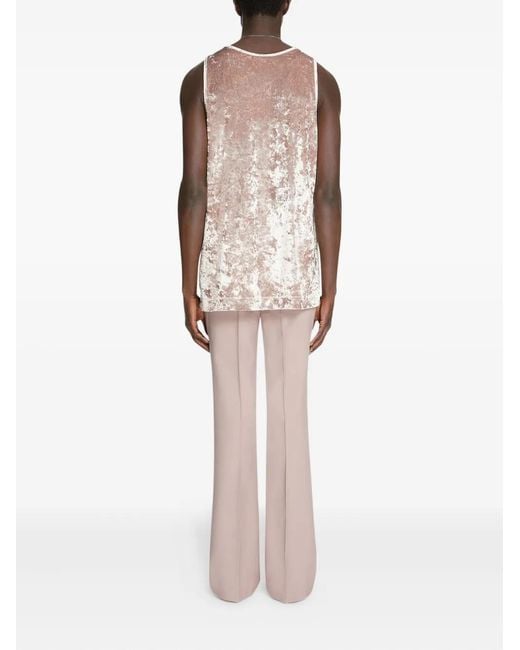 Dries Van Noten Pink Velvet Tank Top for men