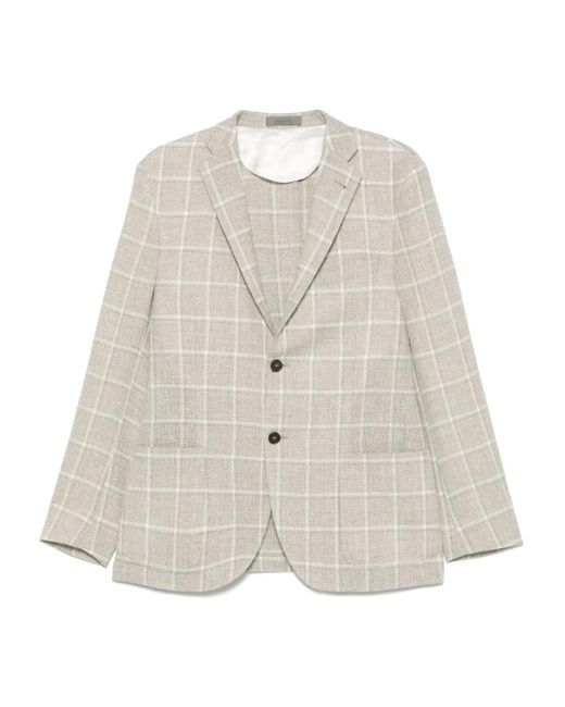 メンズ Corneliani チェック ジャケット White