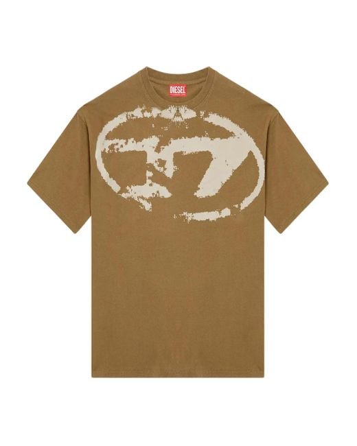 DIESEL Multicolor Crew Neck Logo Tee for men