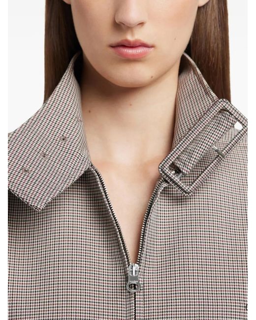 Courreges Gray Houndstooth-Pattern Bomber Jacket
