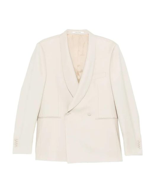 Tagliatore White Double-Breasted Blazer for men