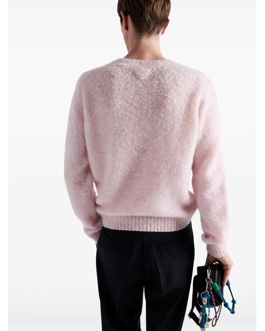 Prada Pink Wool Sweater for men