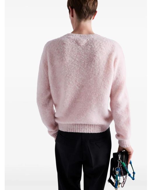 Jersey con cuello en V Prada de hombre de color Pink