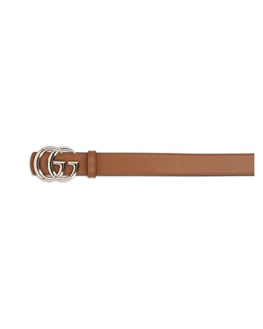 Gucci Natural Gg Marmont Motif Buckle Belt